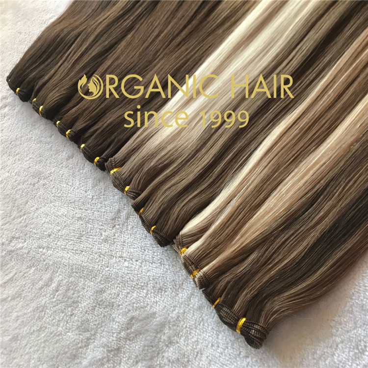 Full cuticle human hair best quality with colorful handtied weft C52